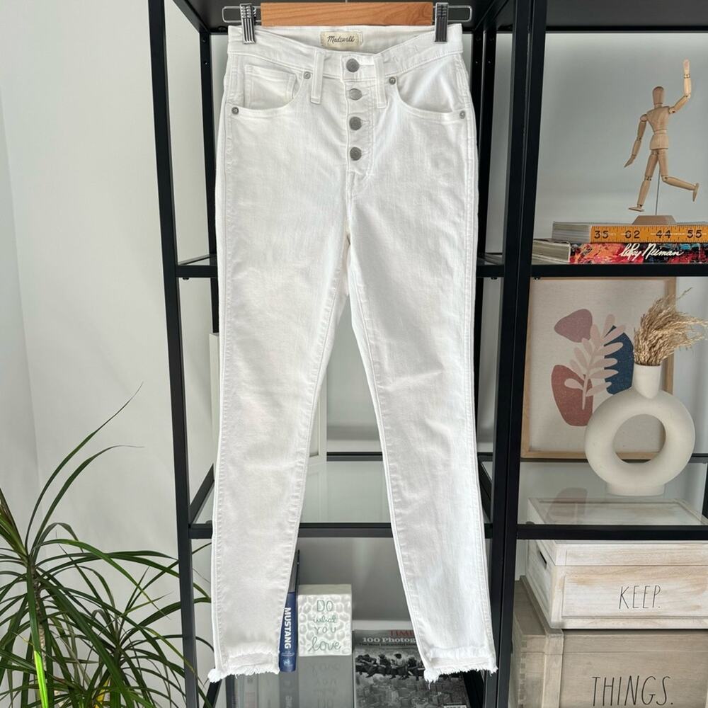 Madewell 10" High-Rise Skinny Jeans in Pure White: Step-Hem Edition Women’s 24 - Picture 5 of 15